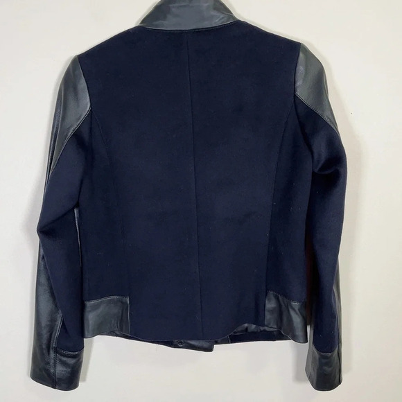 DANIER  | WOOL COAT CONTRAST LEATHER SLEEVES - Picture 15 of 15